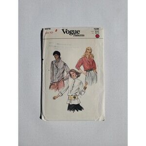 1980s Vogue 8376 Misses Blouse Pattern – Size 10, Uncut & Factory Folded